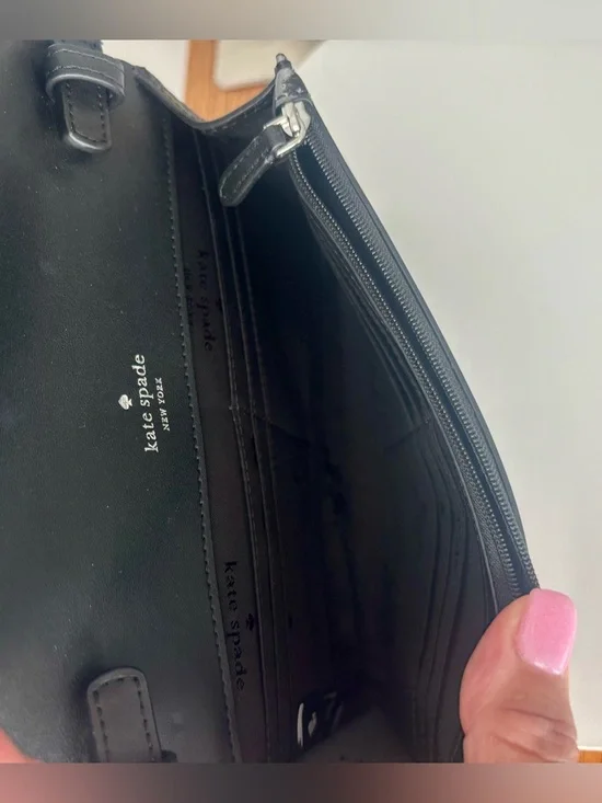 KATE SPADE Black and Gray Leopard-Print Crossbody Bag: detachable strap - Picture 8 of 8